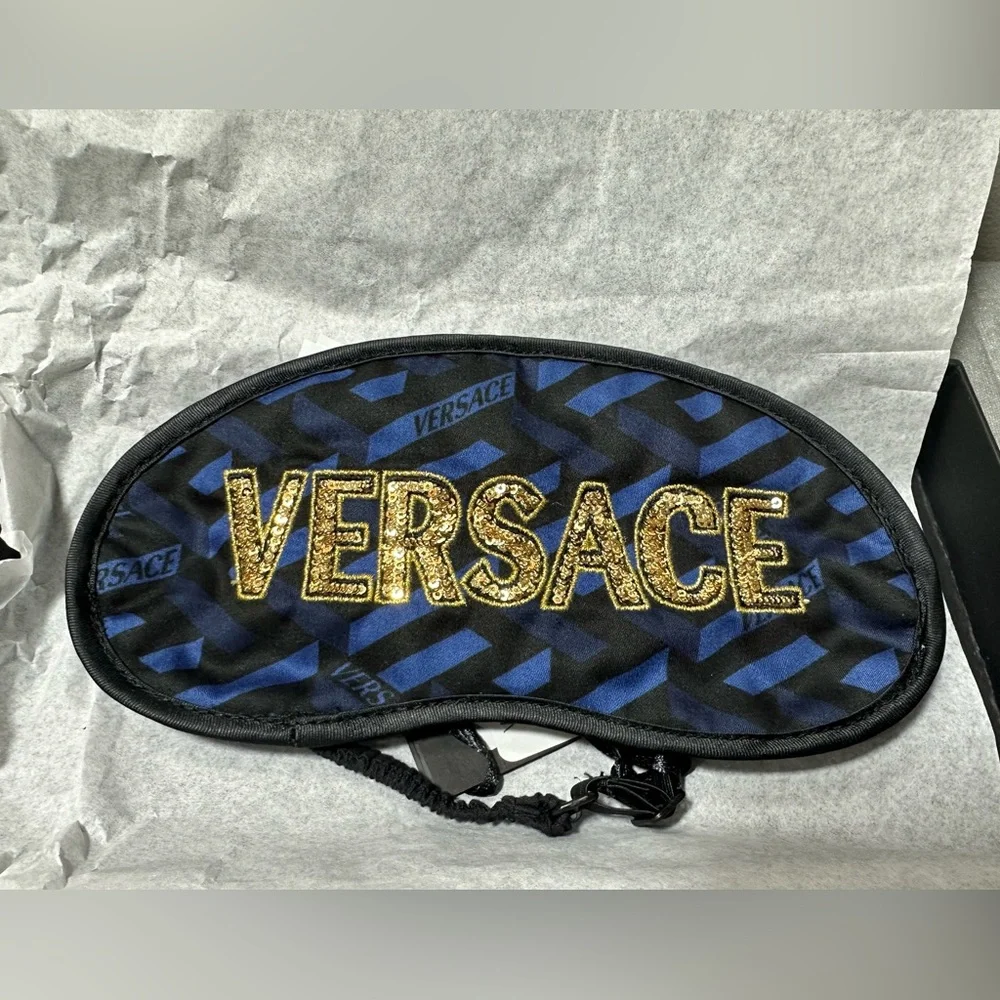 NWT Versace Sequin Logo Fabric Face Mask